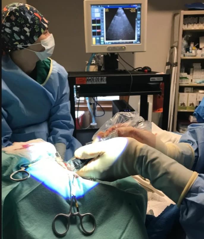 An ocular ultrasound examination