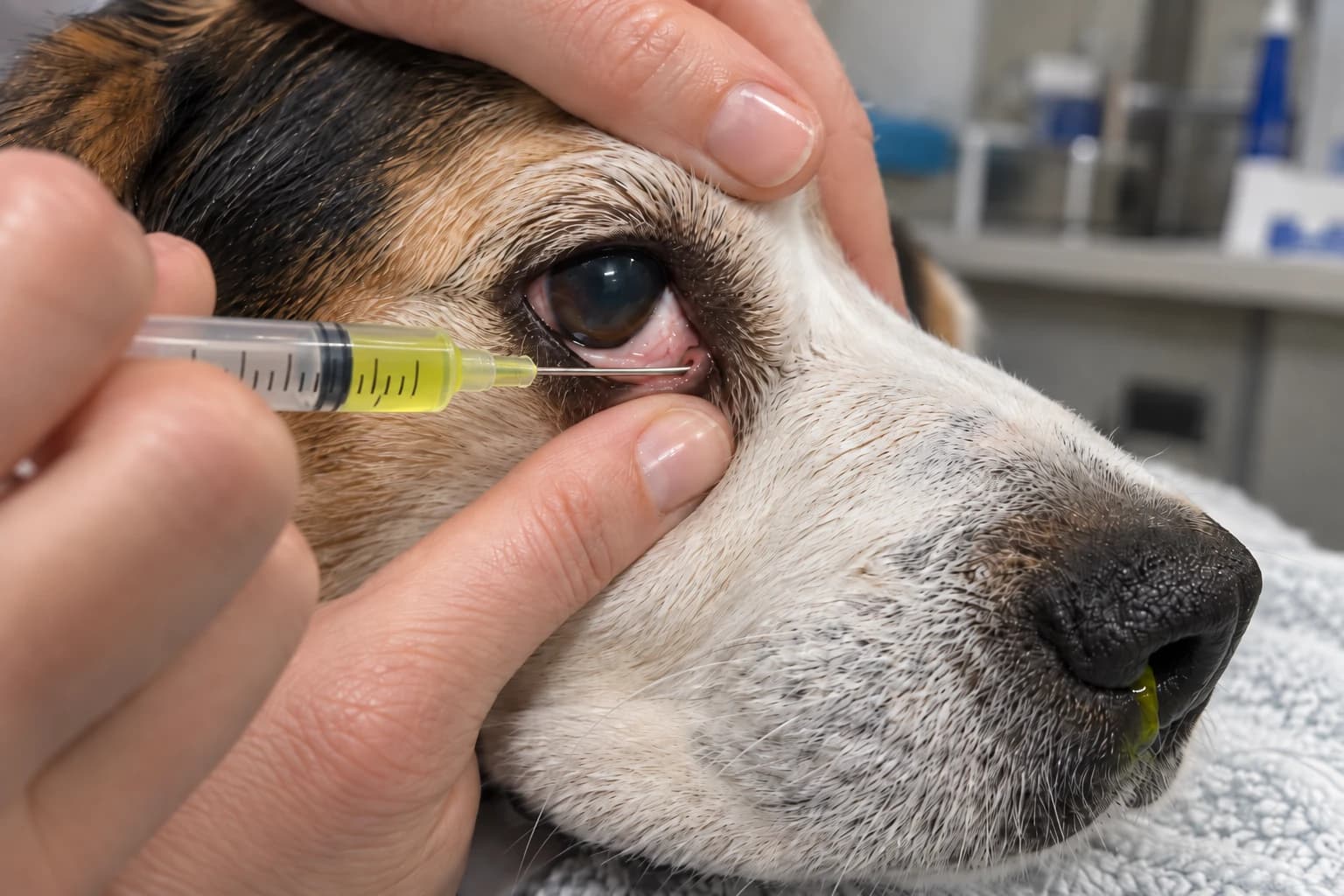 Evaluation of a dog’s tear drainage